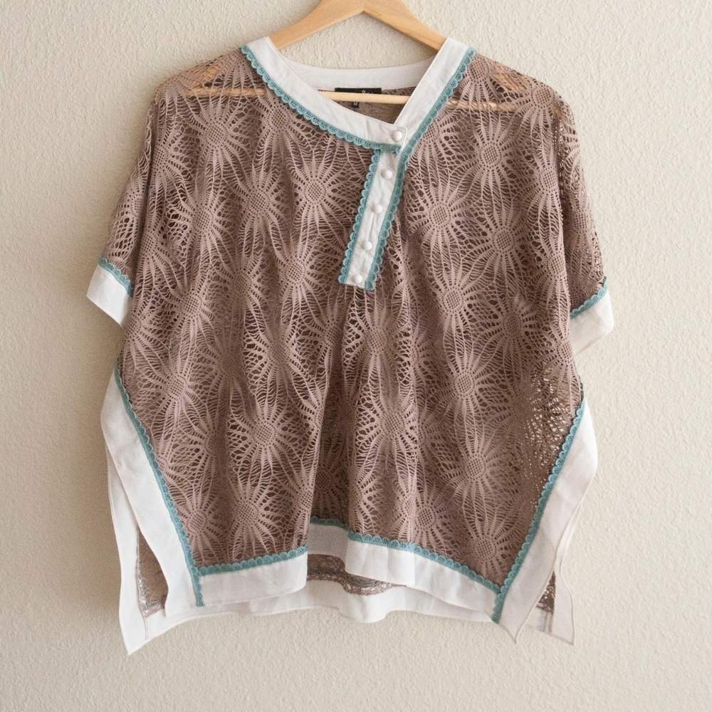 Ryu Poncho Style Bohemian Crochet Top